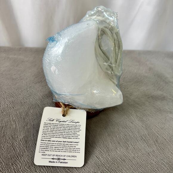 Himalayan Salt Lamp White Crescent Moon with Color Changing LED & USB Plug New - Picture 1 of 3